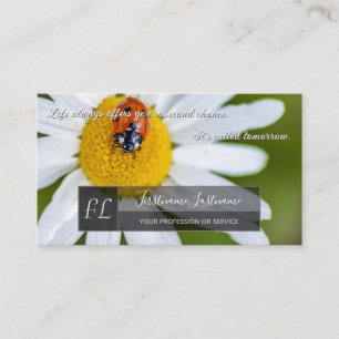 Positive motivational quote with little ladybug business card