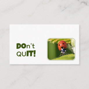 Positive motivational quote with little ladybug business card