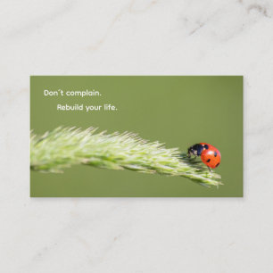 Positive motivational quote with little ladybug business card