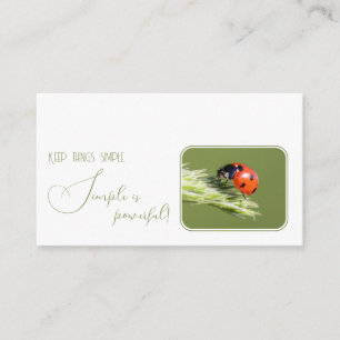 Positive motivational quote with little ladybug business card