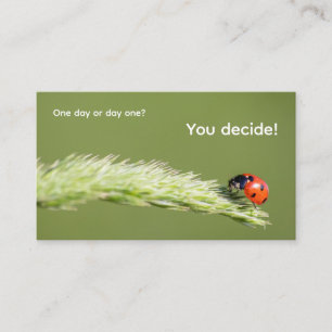 Positive motivational quote with little ladybug business card