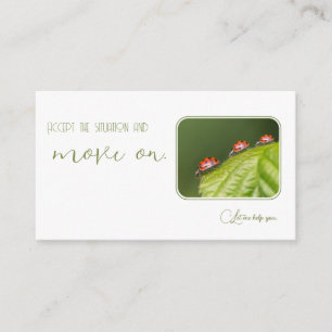 Positive motivational quote with little ladybugs business card