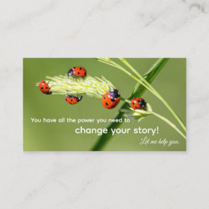 Positive motivational quote with little ladybugs business card
