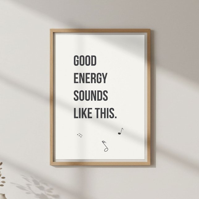 Positive Music Quote Wall Art. Minimal Modern Poster (Creator Uploaded)
