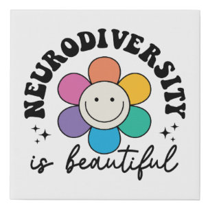 Positive Neurodiversity Acceptance Quote Faux Canvas Print