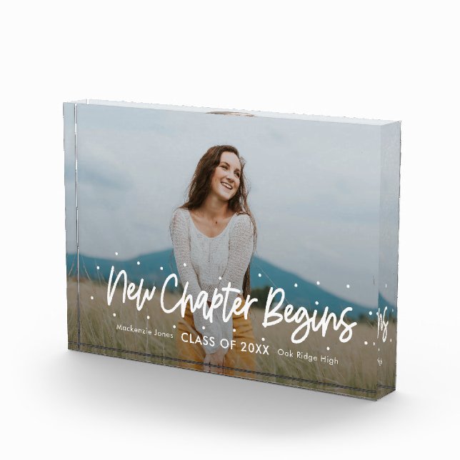 Positive Outlook Editable Color Graduation Acrylic Award (Right)