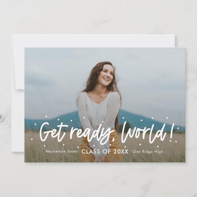 Positive Outlook Editable Color Graduation Invitat Invitation (Front)