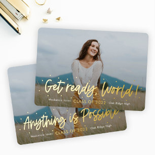 Positive Outlook Foil Graduation Invitation Foil I