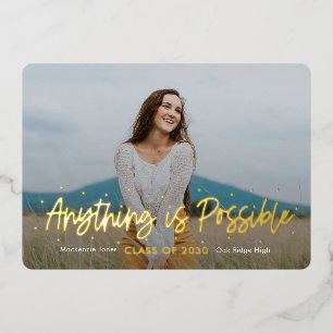 Positive Outlook Foil Graduation Invitation Foil I