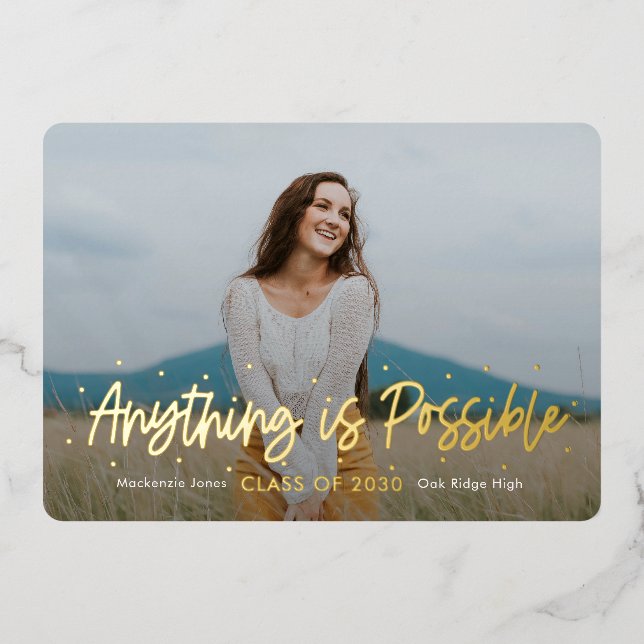 Positive Outlook Foil Graduation Invitation Foil I Foil Invitation (Front)