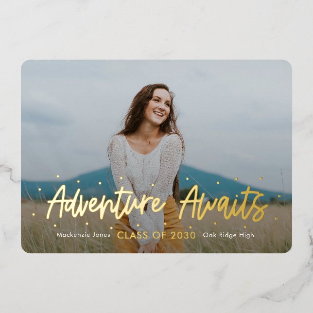 Positive Outlook Foil Graduation Invitation Foil Invitation (Front)