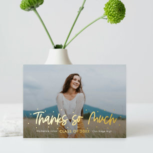 Positive Outlook Foil Graduation Thank You Card