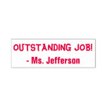 [ Thumbnail: Positive "Outstanding Job!" + Custom Teacher Name Self-Inking Stamp ]