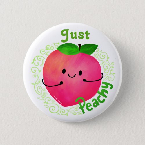 Positive Peach Pun _ Peachy Button