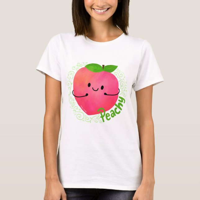 Positive Peach Pun - Peachy T-Shirt (Front)