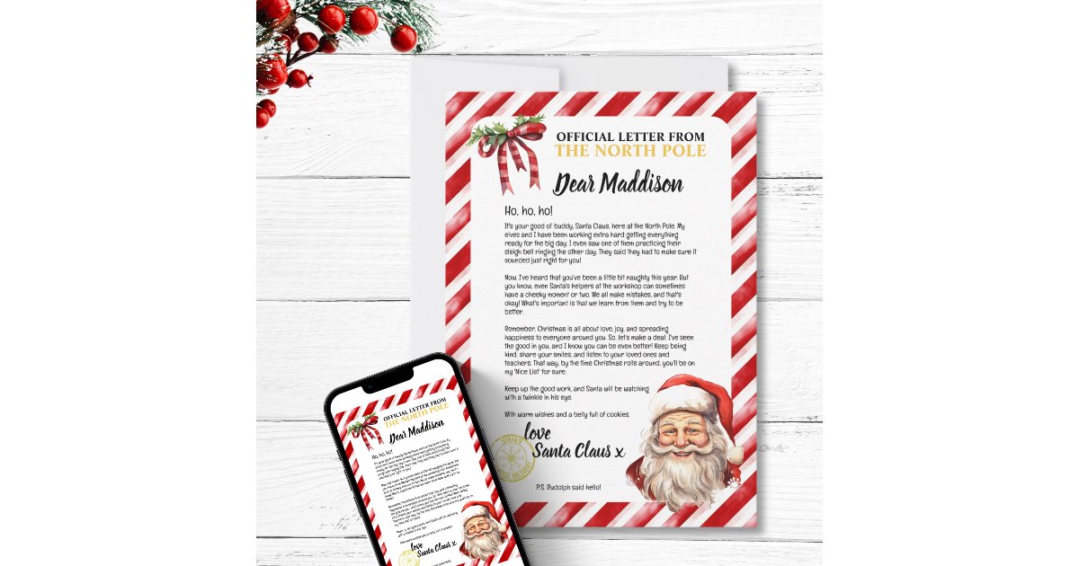 Positive Personalized Naughty Letter From Santa Invitation Zazzle Positive Personalized Naughty Letter From Santa Invitation Zazzle
