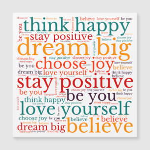 Positive Phrases WordArt Pattern Multicolor White