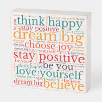 Positive Phrases WordArt Pattern Multicolor White