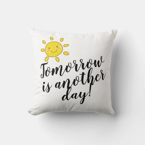 Positive Pillow Cute simple white Throw Pillow