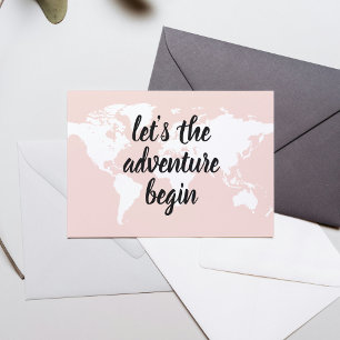 Positive Pink Let's The Adventure Begin World Map