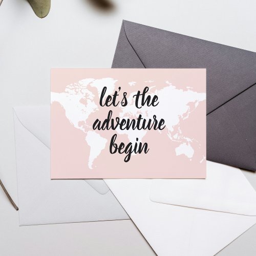 Positive Pink Lets The Adventure Begin World Map 
