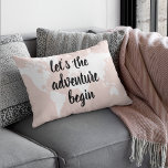 Positive Pink Let's The Adventure Begin World Map  Accent Pillow<br><div class="desc">Positive Pink Let's The Adventure Begin World Map</div>