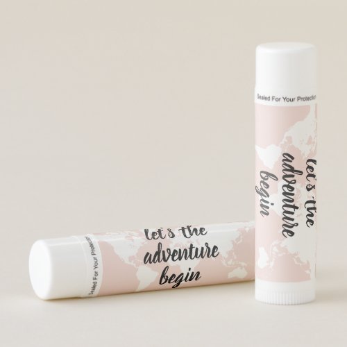 Positive Pink Lets The Adventure Begin World Map  Lip Balm