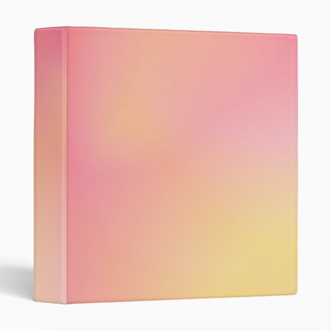 Positive Pink Peach Gradient Aesthetic  3 Ring Binder (Front/Spine)