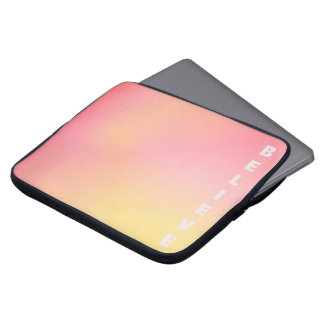 Positive Pink Peach Gradient Aesthetic “Believe” Laptop Sleeve