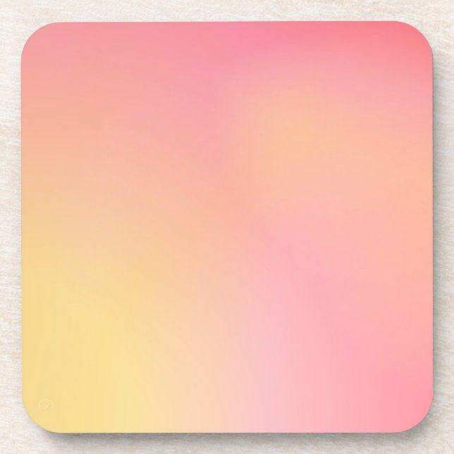 Positive Pink Peach Gradient Aesthetic  Beverage Coaster (Front)