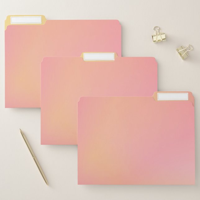 Positive Pink Peach Gradient Aesthetic  File Folder (Set)