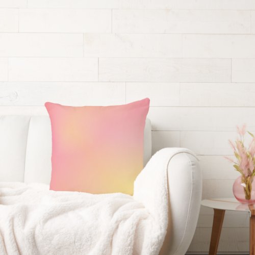 Positive Pink Peach Gradient Aesthetic  Throw Pillow
