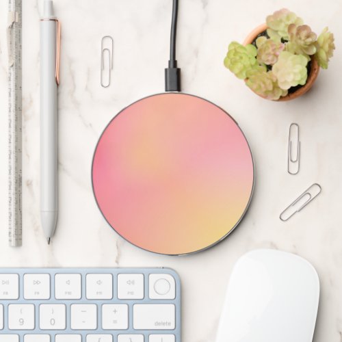 Positive Pink Peach Gradient Aesthetic  Wireless Charger
