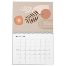 Positive Plant Leaf Boho Sun Arch Calendar