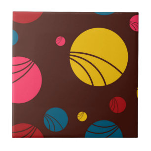 Positive, playful, happy, modern, cool circles art ceramic tile