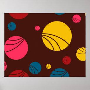 Positive, playful, happy, modern, cool circles art poster