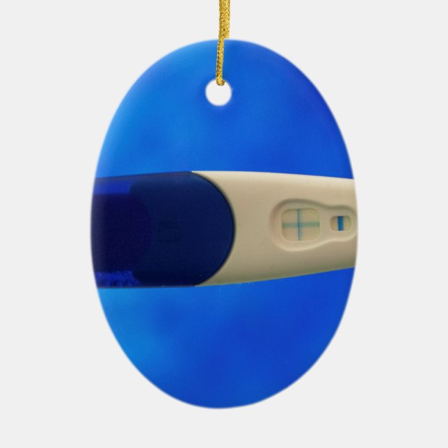 Positive Pregnancy Test Ceramic Ornament (Front)