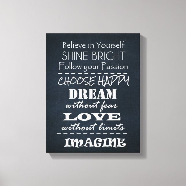 Positive Quote Affirmations Canvas Print (Front)