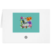 Positive quote Be Happy and garden flowers (Back Horizontal)