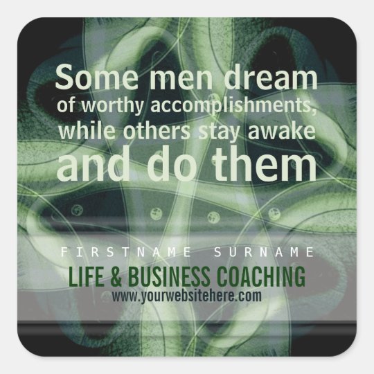 Positive Quote Coaching Business Square Sticker