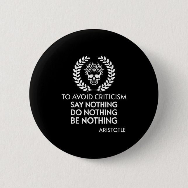 Positive Quote Stoic Philosophy Aristotle Stoicism Button (Front)