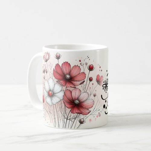 Positive Quotes Floral Mug