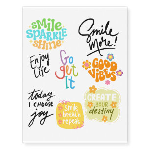 Positive Quotes Temporary Tattoos
