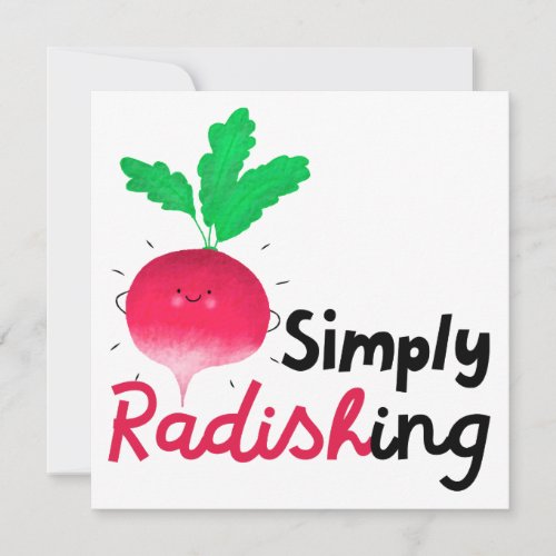 Positive Radish Pun _ Simply Radishing Thank You Card