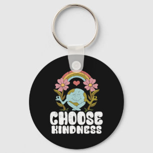 Positive Rainbow Peace Hippie Choose Kindness Eart Keychain