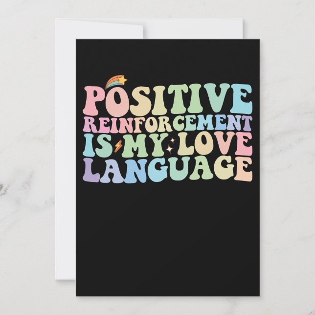 Positive Reinforcement Is My Love Language Groovy Invitation (Front)