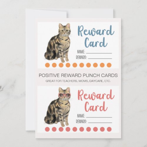 Positive Reward Cat Theme Punch Cards
