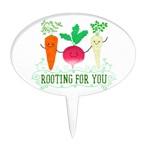 Positive Root Pun _ Rooting for you Cake Topper