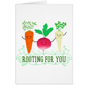 Positive Root Pun - Rooting for you Cards