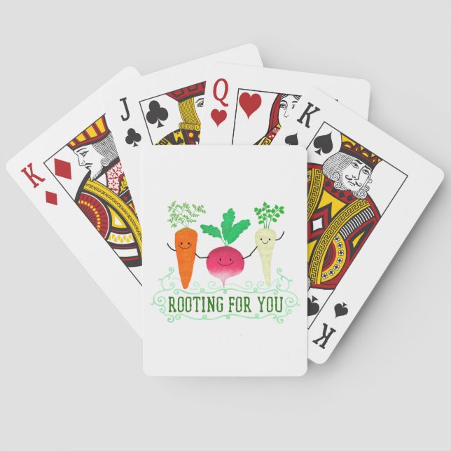 Positive Root Pun - Rooting for you Poker Cards (Back)